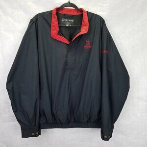 DryJoys by FootJoy Golf Jacket Men's M Black 1/4 Snap Up Windbreaker Belmont CC
